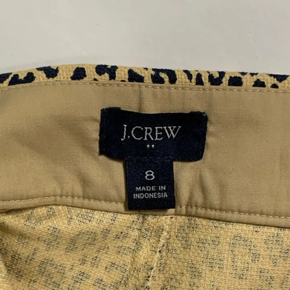 J.Crew Leopard Basketweave Shorts With Side Zip 8 Animal Print Baddie
